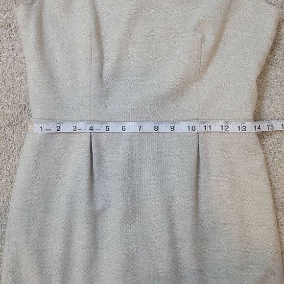 Banana Republic Gray Silver Sparkles Wool Blend V-Neck Sheath Dress Size 4 - Picture 7 of 10